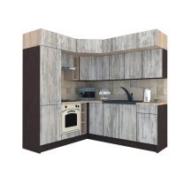 Bucatarie de Colt BIG GENA NEW DR. 190-220, Wenge / Decor K084